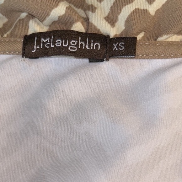 J. McLaughlin Durham Tan & Cream Zebra Print Ruffle Collar Top - XS - Picture 9 of 11